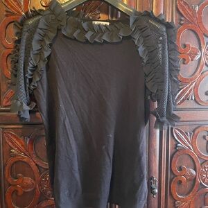 Sioni Black Ruffled Blouse